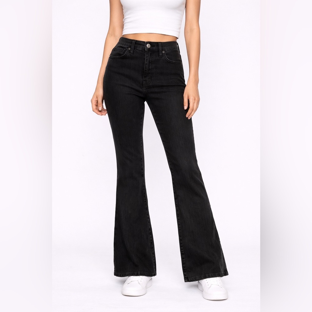 Madewell skinny Flare Jeans size 28 black high rise stretch denim